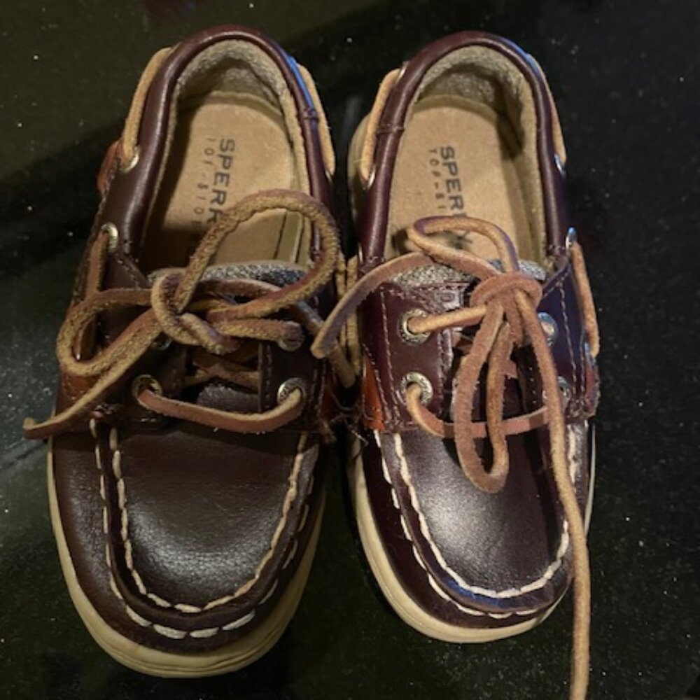 Sperry Toddler Top Sider Brown Shoes Sz 8.5W~Eur 23